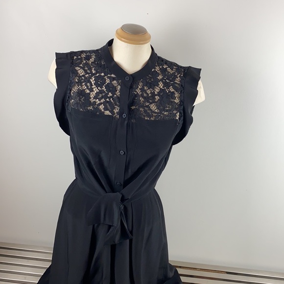Rebecca Taylor Black Silk Lace Dress 4 - Picture 2 of 9